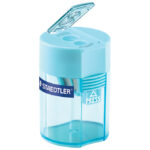 Šiljilo metalno s pvc kutijom 2rupe Staedtler 512 006-37 tirkiz!! - Slika 2