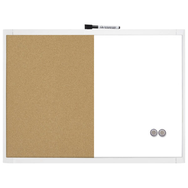 Ploča magnetna/pluto  58,5x43 cm srebrni okvir Nobo 1903784 bijela/smeđa