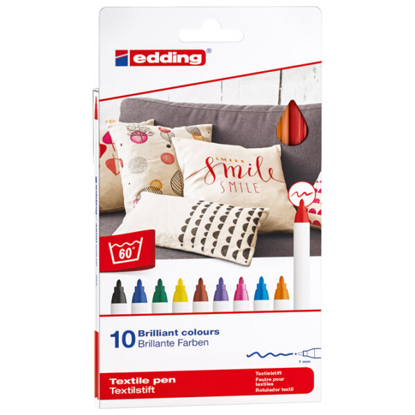 Marker za tekstil 1 mm 10boja pk10 Edding 4600 blister