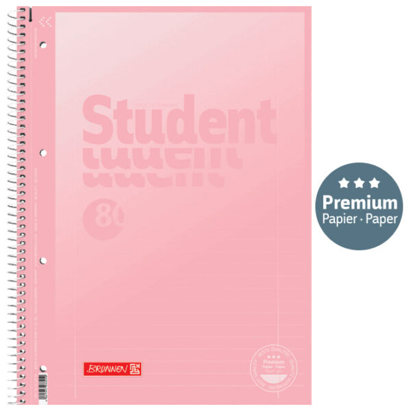 Blok kolegij A4 crte  80L perforacija+4rupe Pastel soft Brunnen 10-67327 96 sortirano