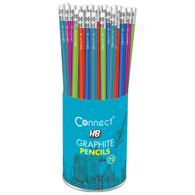 000040766 Olovka grafitna HB s gumicom u čaši pk72 Connect sortirano - Slika 1