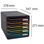 Kutija s  5 ladica (rub sort boje) Exacompta 309914D crna - Slika 3