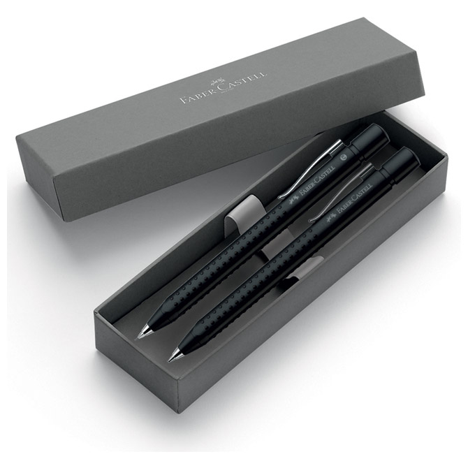 000041530 Garnitura olovka kemijska+tehnička Grip 2011 Faber-Castell crna - Slika 1