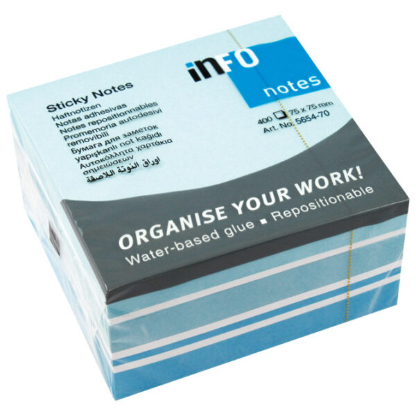 Blok samoljepljiv kocka 75x75 mm 400L Global Notes 5654-70 sortirano