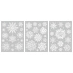 Naljepnice ukrasne za staklo A4 Pahulje pk3 Heyda 20-35844 68 glitter bijele blister - Slika 2