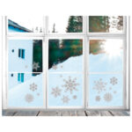 Naljepnice ukrasne za staklo A4 Pahulje pk3 Heyda 20-35844 68 glitter bijele blister - Slika 3