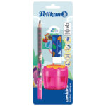 Olovka grafitna B Combino+gumica+šiljilo dvostruko sa spremnikom Pelikan 811217 blister!! - Slika 2