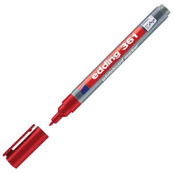 000045707 Marker za bijelu ploču 1 mm Edding 361 crveni - Slika 1