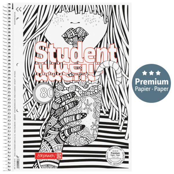 Blok kolegij A4 karo  80L perforacija+4rupe ZENart Cocktail Brunnen 10-67428 02!!