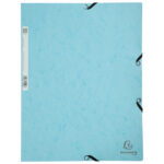Fascikl klapa s gumicom karton A4 Aquarel Exacompta 55528E pastelno plava