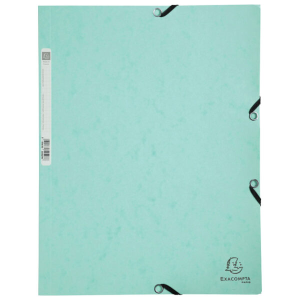 Fascikl klapa s gumicom karton A4 Aquarel Exacompta 55533E pastelno zelena