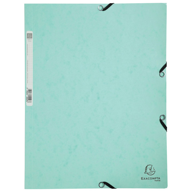 000045975 Fascikl klapa s gumicom karton A4 Aquarel Exacompta 55533E pastelno zelena - Slika 1
