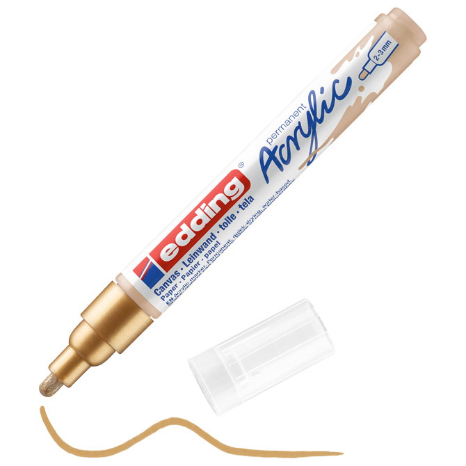 000046726 Marker akrilni 2-3 mm Edding 5100924 zlatni - Slika 1