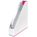 Stalak za spise okomit plastičan Wow Leitz 53621023 -NL bijelo-roza - Slika 3
