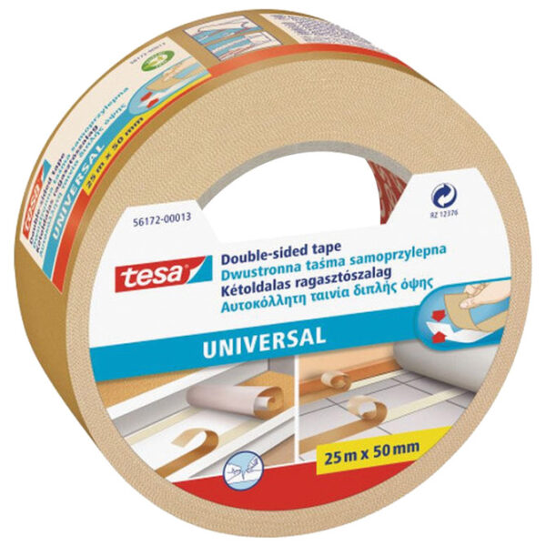 Traka ljepljiva obostrana 50 mm/25m Universal Tesa 56172-00013 bijela