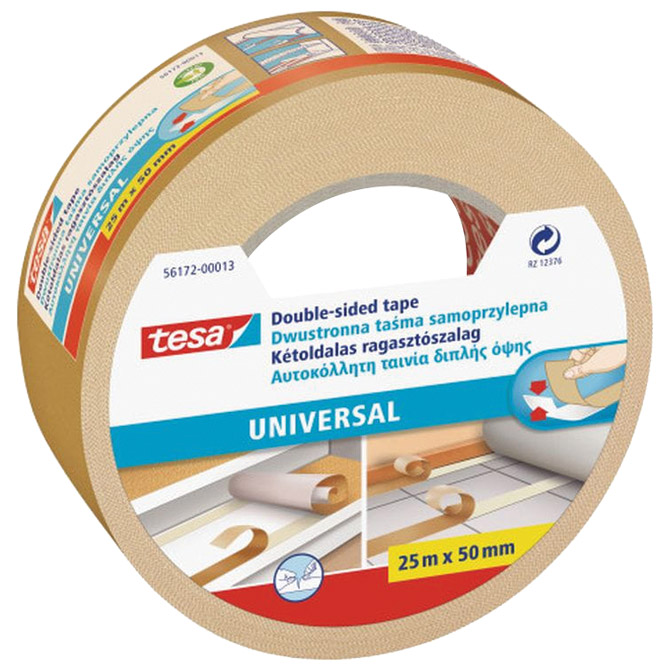 000047767 Traka ljepljiva obostrana 50 mm/25m Universal Tesa 56172-00013 bijela - Slika 1