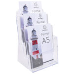 Stalak za prospekte stolni A5 okomit 3 pretinca Exacompta 75158D proziran - Slika 3