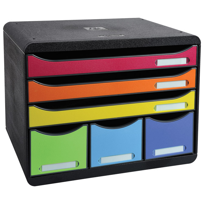 000048840 Kutija s 6 ladica (3 A4+3 A6) Iderama Exacompta 306798D crna/sortirano - Slika 1