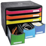 Kutija s  6 ladica (3 A4+3 A6) Iderama Exacompta 306798D crna/sortirano - Slika 2