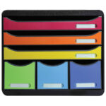 Kutija s  6 ladica (3 A4+3 A6) Iderama Exacompta 306798D crna/sortirano - Slika 3