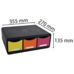 Kutija s  3 ladice A6 (rub sort boje) Iderama Exacompta 318798D crna/sortirano - Slika 3