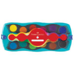 Boja vodena fi 24 mm 12boja+bijela tempera Connector Faber-Castell 125003 tirkizna kutija