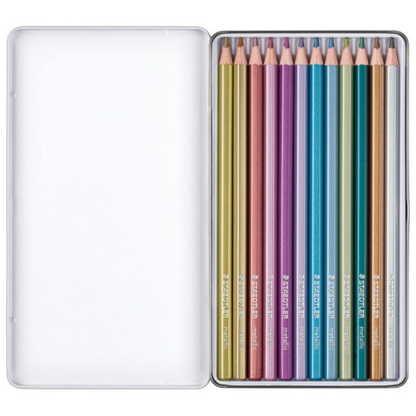 Boje drvene  12boja metalna kutija Metallic Design Journey Staedtler 146M M12 blister!!