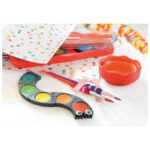 Boja vodena fi 24 mm 12boja+bijela tempera Connector Faber-Castell 125030 crvena kutija - Slika 3