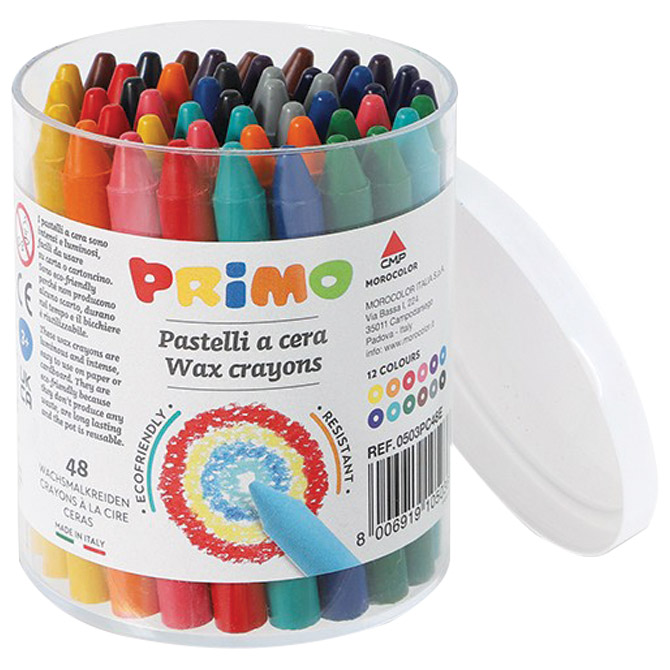 000049318 Boje voštane 48boja pvc čaša Primo 0503PC48E - Slika 1