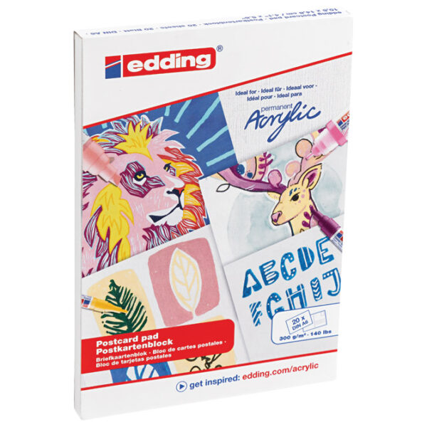 Blok-papir za akrilne/uljne boje 20 listova A6 300g (za razglednice) Edding!!