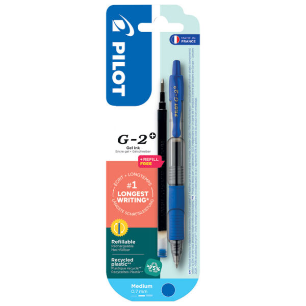 Roler gel grip 0,7 mm G2 Pilot BL-G2-7 plavi + refil gratis blister
