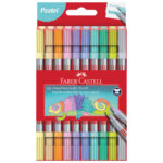 Flomaster školski  10boja obostrani Pastel Faber Castell 151112 blister!!