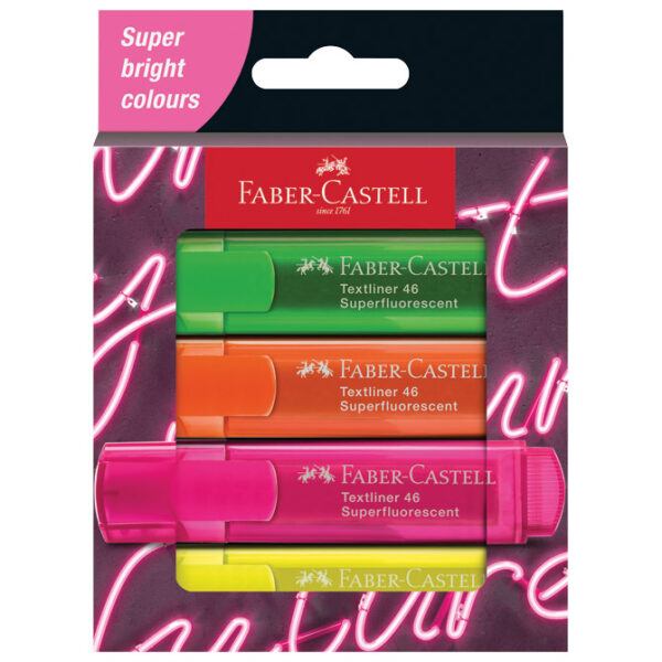 Signir 1-5 mm 46 Neon kartonska kutija Faber Castell 254600/4boje blister