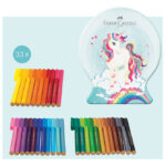 Flomaster školski  33boje u metalnoj kutiji Connector Unicorn Faber Castell 155544 - Slika 2