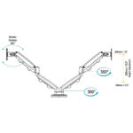 Držač za monitor dvostruki EPPA Fellowes 9683501 bijeli - Slika 3