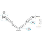 Držač monitora dvostruki EPPA Fellowes 9683301 srebrni - Slika 3