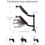 Držač za monitor dvostruki okomiti Platinum Fellowes 8043401 crni - Slika 4