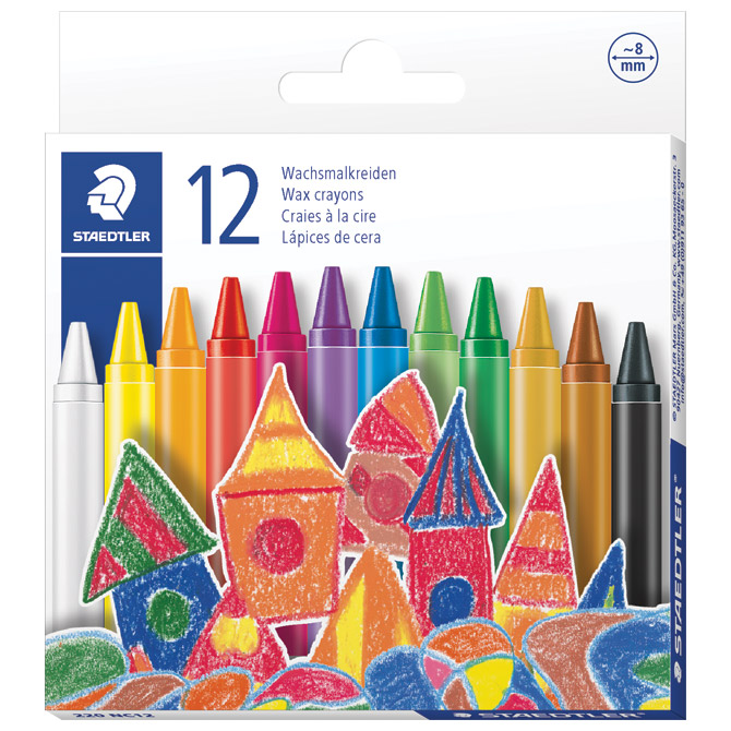000052235 Boje voštane 12boja kartonska kutija Noris Staedtler 220 08 C12 - Slika 1