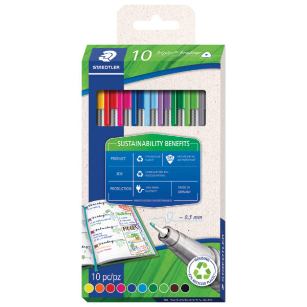 Flomaster fineliner 0,3 mm pk10 reciklirani Triplus Staedtler 334 RC10!!