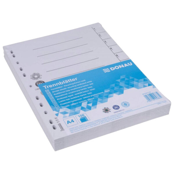 Pregrada kartonska A4 250g pk100 Donau 8610001-09 bijela