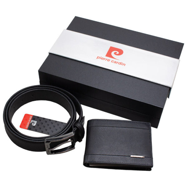 Set kožni muški Pierre Cardin crni