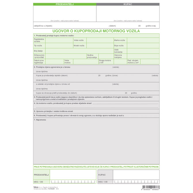 000053207 Obrazac F-37/NCR 1+2 ugovor o kupopr.mot.vozila Fokus - Slika 1