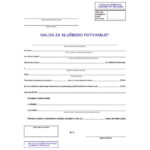 Obrazac A-210/NCR/A putni nalog (sa stanjem brojila) Fokus