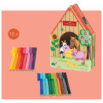 Flomaster školski  18boja u metalnoj kutiji Connector Farma Faber Castell 155539 - Slika 2