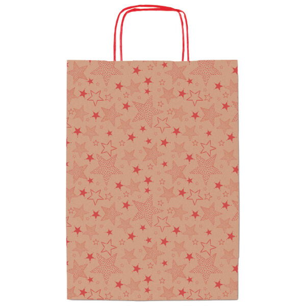 Vrećice ukrasne 26x36x12 cm zvijezdice Rex-Saul Sadoch SDF26-260F smeđa/crvena
