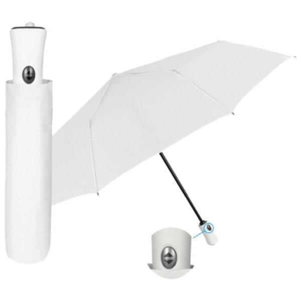 Kišobran automatik (otvaranje+zatvaranje na gumb) sklopivi s gumiranom drškom Promo Mini Lovers Perletti 96009-04 bijeli!!