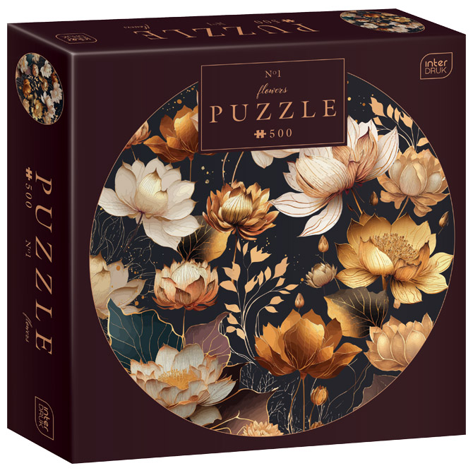 000054119 Puzzle 500 kom okrugle Flowers 1 Interdruk - Slika 1