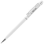 Olovka kemijska metalna+touch pen New Orleans bijela - Slika 3
