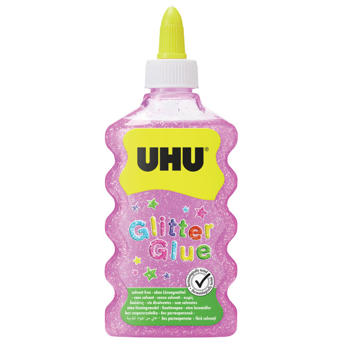 000055628 Ljepilo glitter glue 177ml UHU rozo - Slika 1