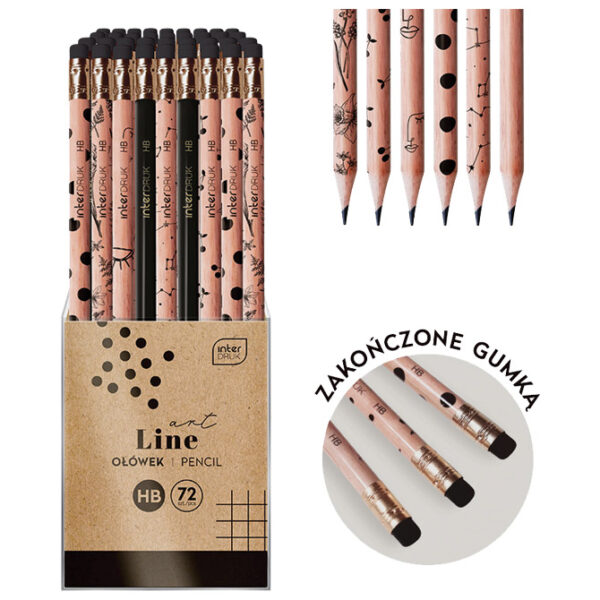 Olovka grafitna HB s gumicom Kraft Interdruk sortirano!!